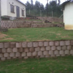 Mnganga after retaining wall and langdscaping in progress